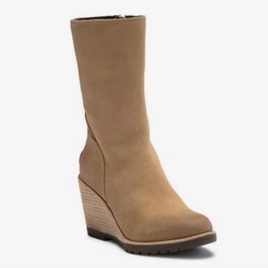 Sorel After Hours Waterproof Mid Calf Wedge Suede Boots